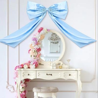 Ruban de Satin de Haute Qualité Grand Nœud Coquette Suspendu Nœud Géant Décoration de Grand Nœud Pièce de Fête d'Anniversaire Décoration Murale de Salle