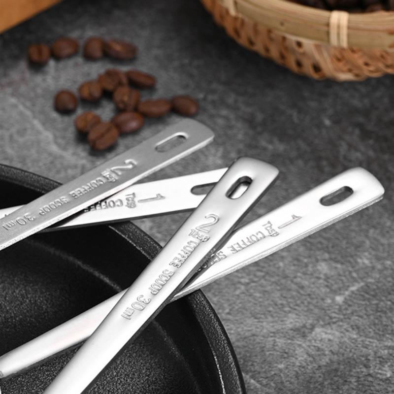Steel Measuring Spoon Practical Measuring Spoon Long Handle Functional Steel 15/30ML Measuring Spoon