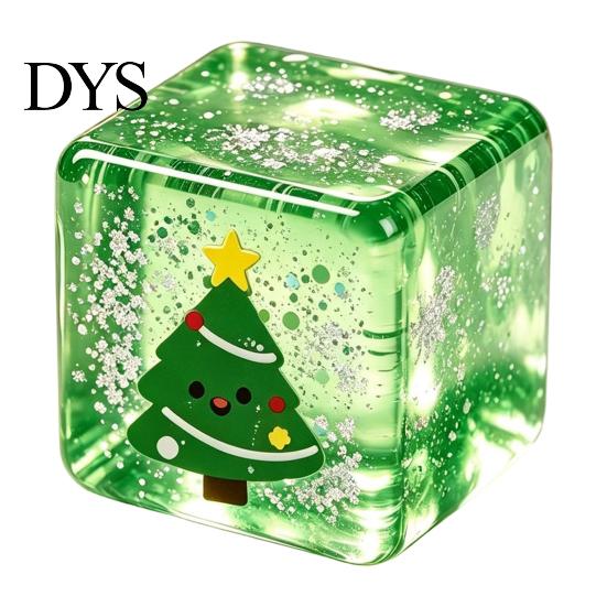 Soft Cube Toy Christmas Clear Squeeze Toy, Santa Claus Tree Snowman Pattern Stress Slow Rebound Toys Cube, Rising Sensory for Party Favors Themed