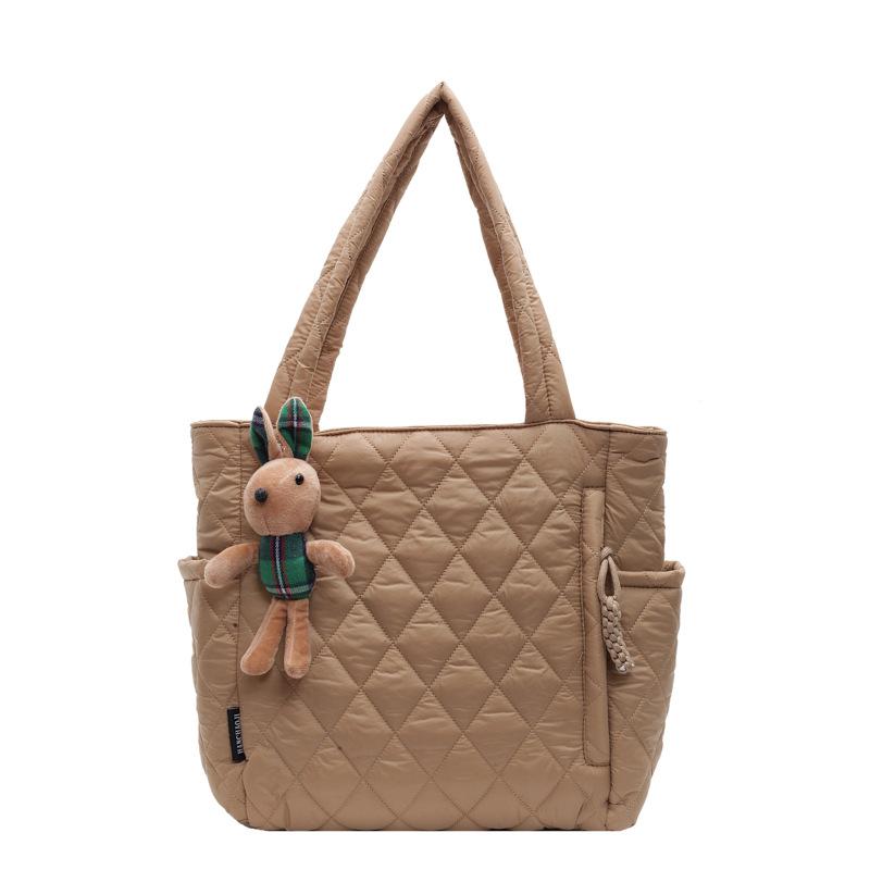 

Commuting large capacity tote bag, student shoulder bag, autumn Korean cotton bag, fashionable simple handbag single package хакі