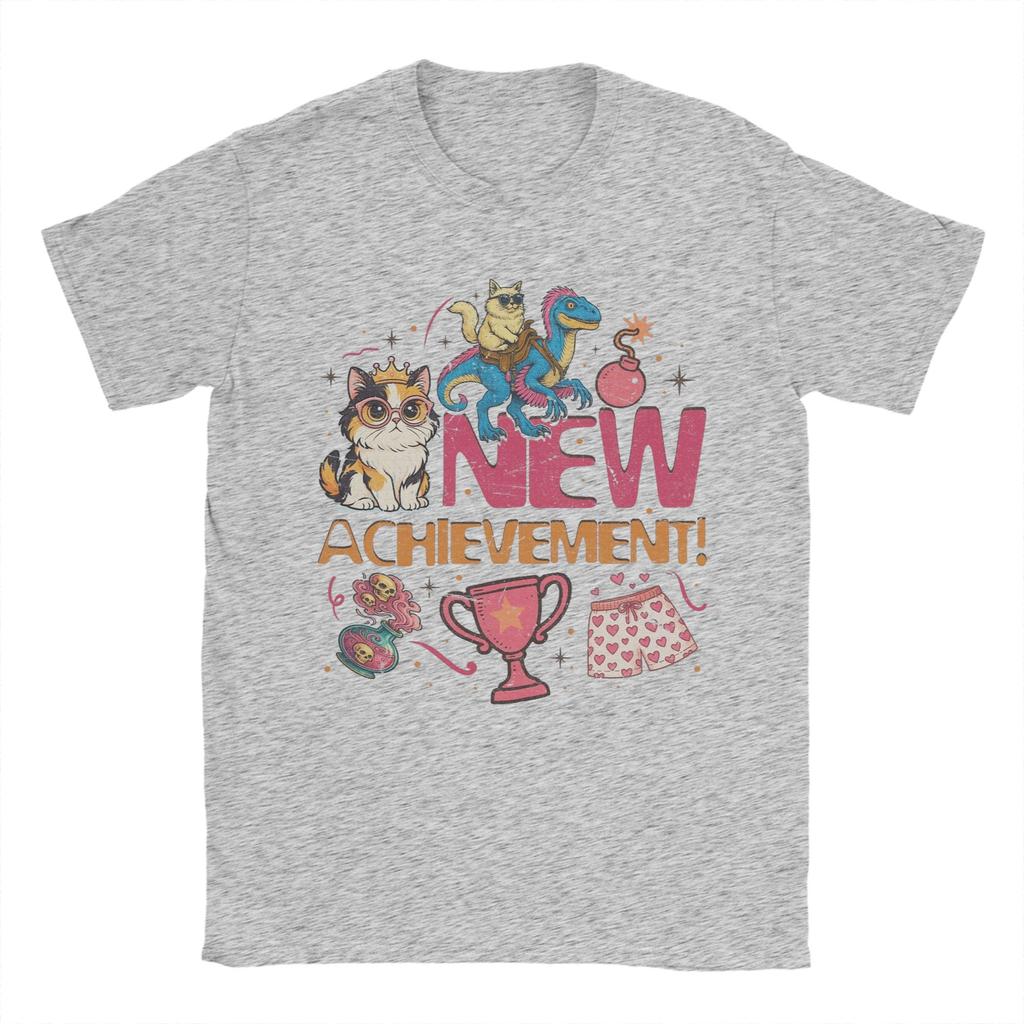 Men TShirts New Achievement Dungeon Crawler Carl Novelty Cotton Tee Shirt Short Sleeve T Shirt O Neck Tops 6XL