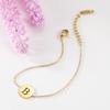 Cazador Round Pendant Initial Letter Bracelet Stainless Steel 26 Alphabet Bracelets for Women Girls Kids Baby Gold Color Jewelry