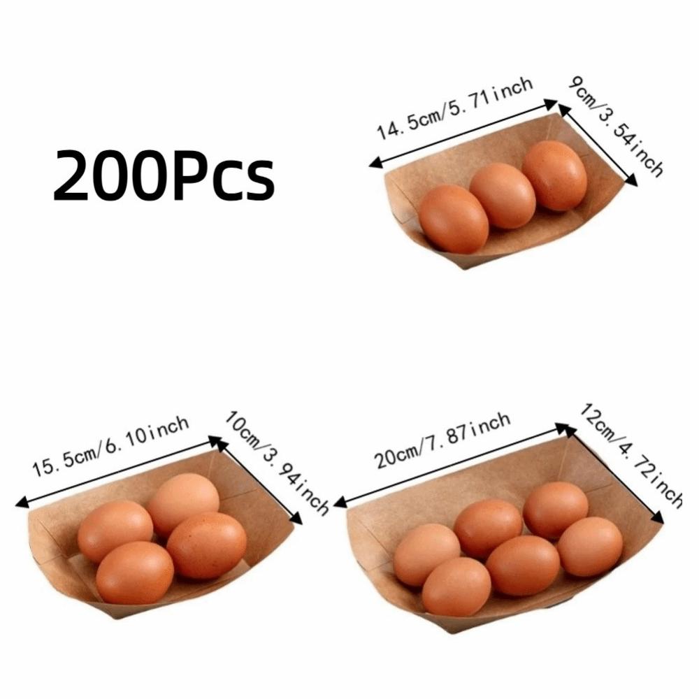 200Pcs Oil-proof Disposable Food Trays Durable Eco Friendly Boat Shape Snack Bowl Thickened Waterproof Sushi Plate Wedding