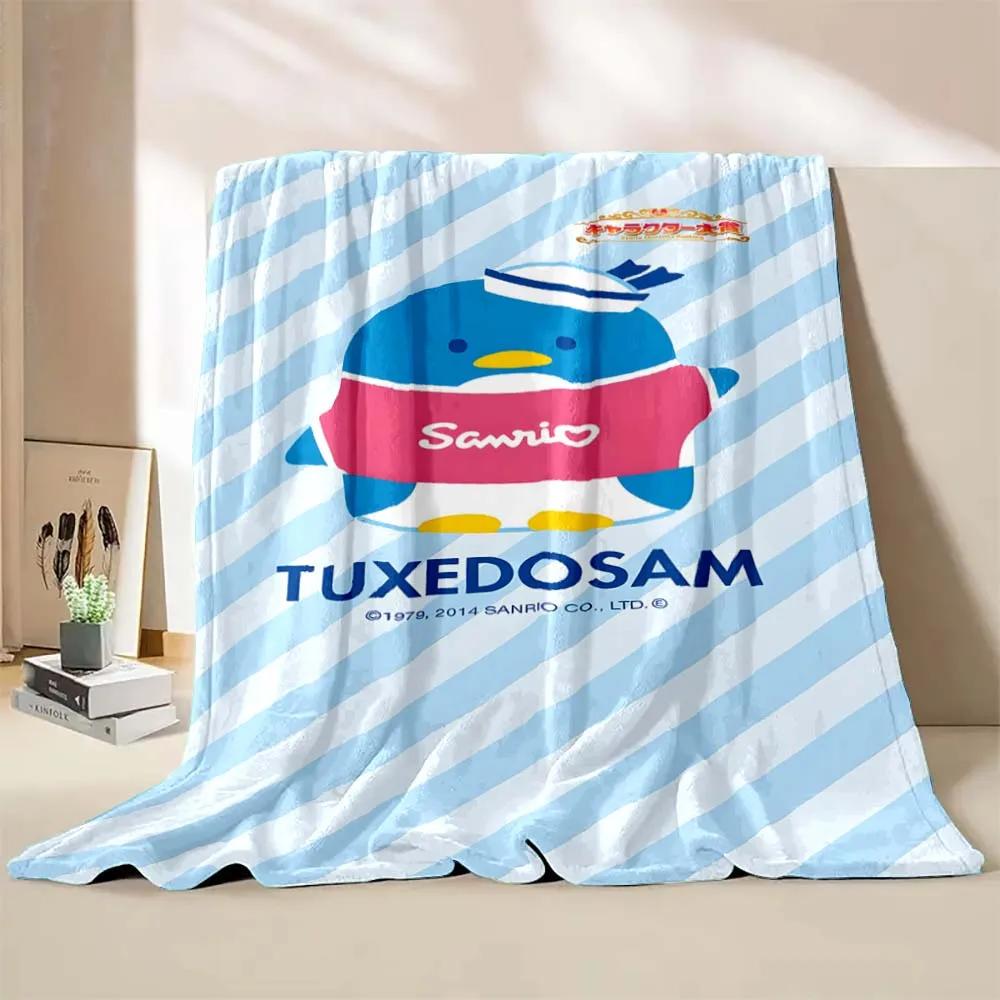 Cartoon Penguin Tuxedo Sam Blanket Soft Fluffy Children Adults Plush Summer Quilt Girl Bedspread Throw Blanket for Sofa Bed
