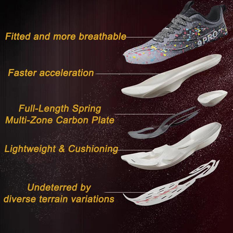 Adidași cu amortizare pentru bărbați Pantofi Cool Glow in the Dark cu șireturi Ușori Anti-alunecare Pantofi de alergare Pantofi sport de toamnă pentru femei