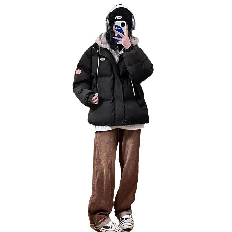 Milk Huhu cotton clothes women's new winter thickened bread clothes gentle wind fake two-piece cotton-padded coat
