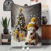 One Christmas Cow Pattern Flannel Blanket—soft and Warm, Perfect for Home Décor, Beds, Chairs, Camping, or Travel, for Christmas