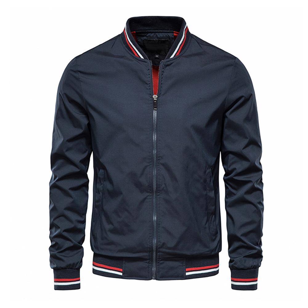 Frühling Sommer Bomberjacke Männer Schwarz Casual Slim Fit Baseball Herrenjacken Herbstmode Hochwertige Jacken für Männer XXL navy blau