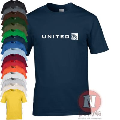 United Airlines T-Shirt US Airline Airport Flight Travel USA