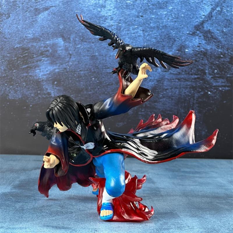 24CM Anime Naruto Shippuuden Uchiha Crow Itachi Akatsuki Organization Gi Dress Up Model Toy Gift Collection Action Figure PVC
