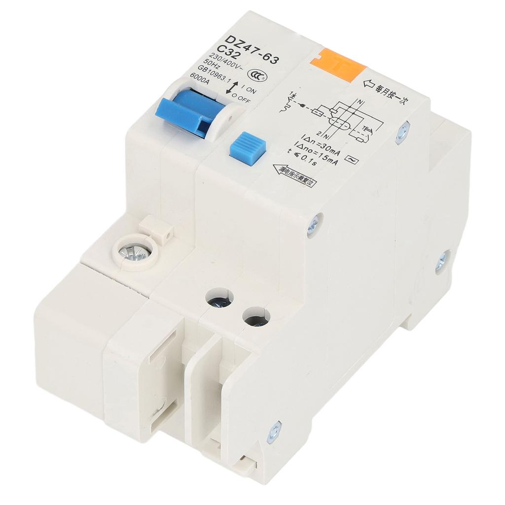 Small Circuit Breaker Ground Fault Interrupter 30mA 230V 400V 1P+N 32A DZ4763 C32