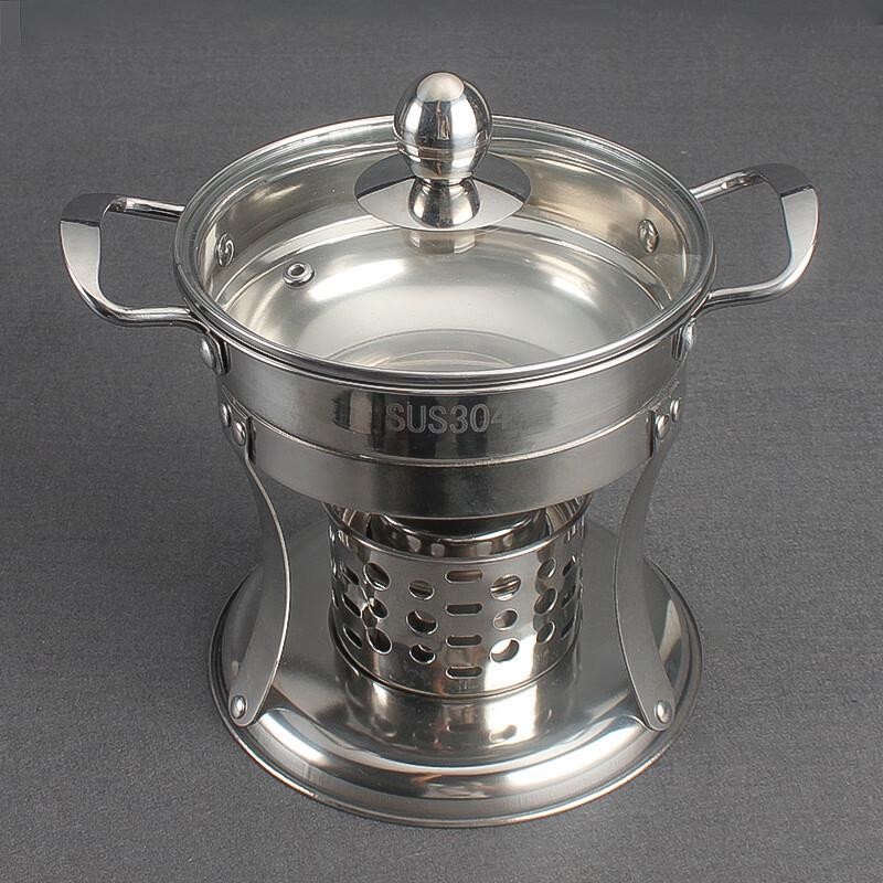 GOWKE 304 Stainless Steel Personal Hot Pot with Alcohol Burner