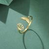 Lemegeton Mermaid Fish Tail Whale Opening Rings Cute Sweet Women Resizable Ring Stainless Steel Midi Finger Knuckle Jewelry Gift