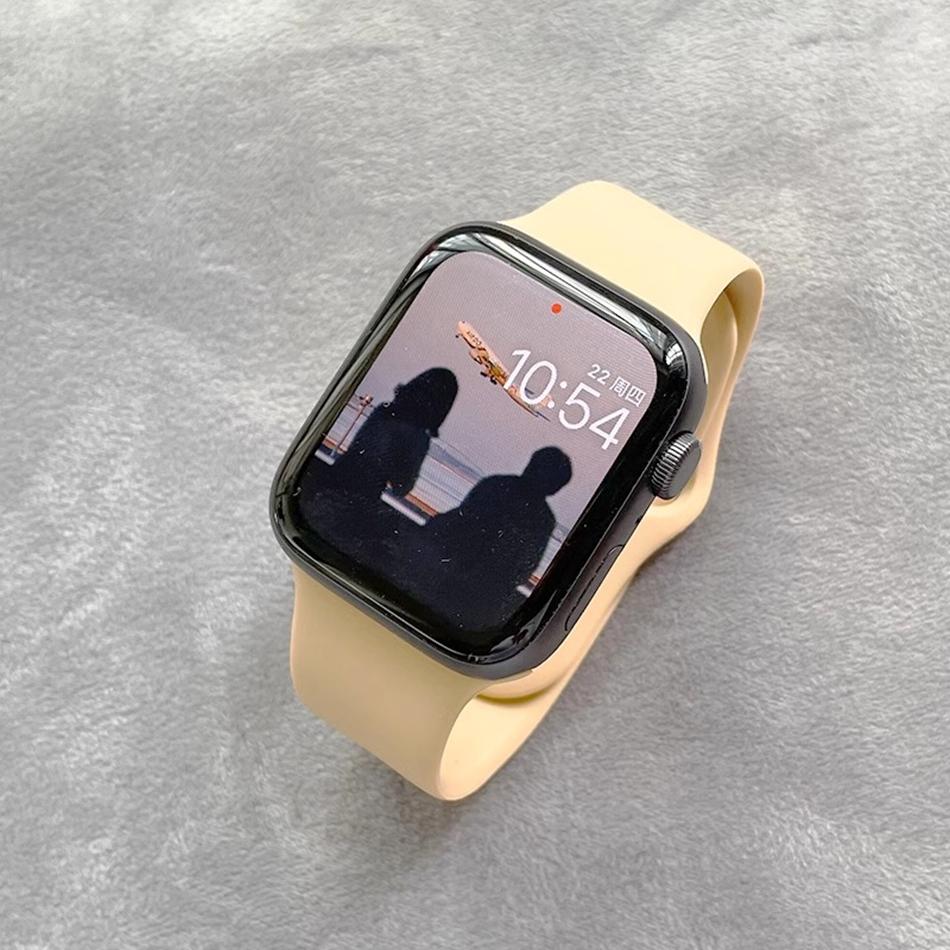 

Strap For Apple Watch Band S11/10/9/8/7/SE/Ultra IWatch 49/46/45/44/42/41/40/38mm Luxury Apricot Beige Magnetic Silicon Bracelet 38 40 41(S11 10)42MM