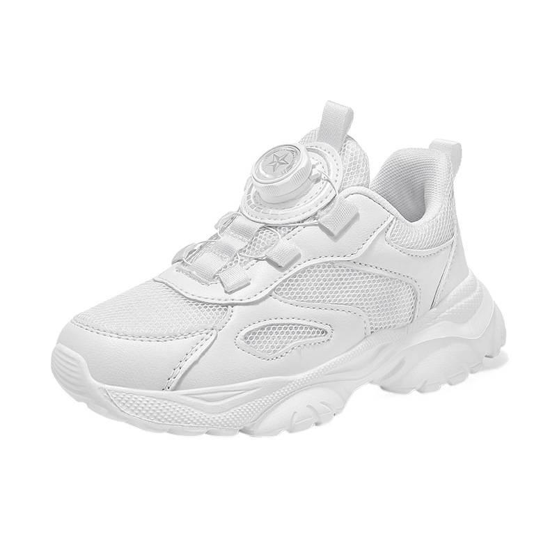 Children's white sneakers mesh breathable fashion versatile breathable medium and small children's school small white shoes boys' sneakers