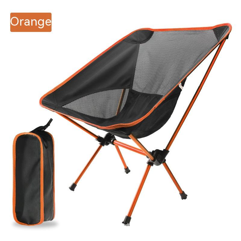 Outdoor Convenient Foldable Chair Lazy Ultralight Fishing Camping Leisure Backrest Recliner Aluminum Alloy Moon Chair