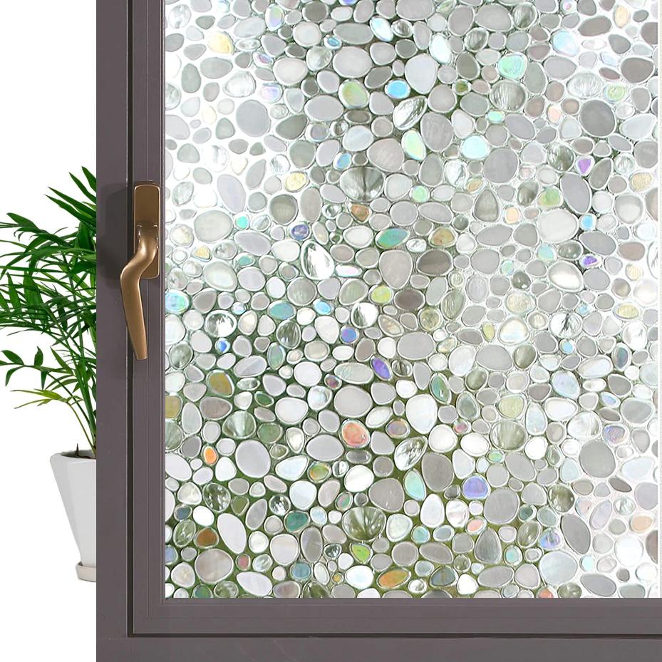 3D Krystall Vindusfilm Personvern Beskyttelse Glass Vinyl Farget Statisk Selvklebende Fester Hjem Dekorativt Vindusklistremerke for Glass