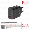 PD 12W USB Multi-Port Fast Charger with EU/US/UK Plugs for Travel