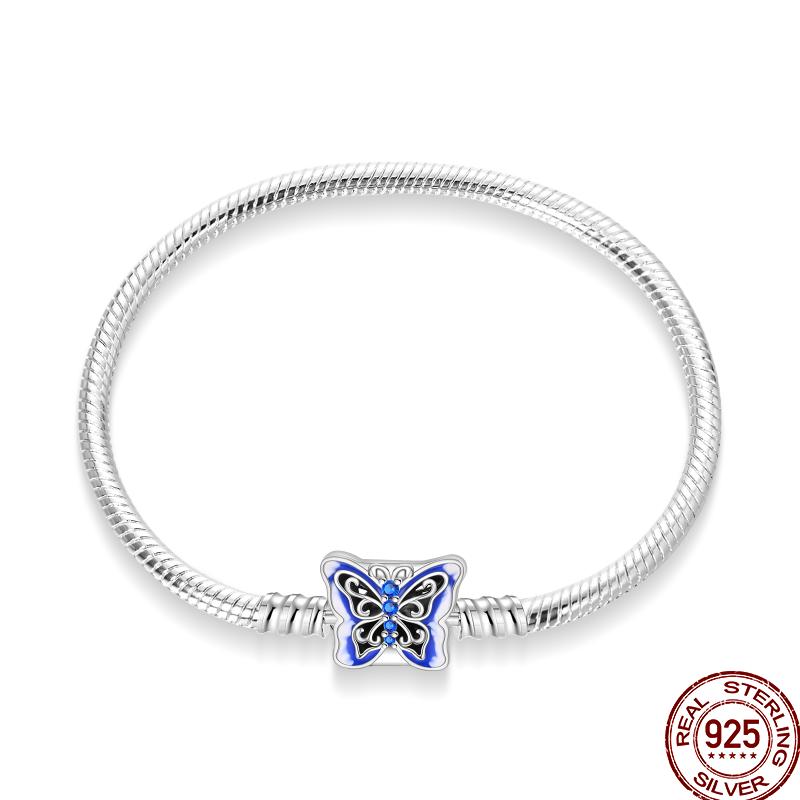 100% Silver Bracelet Fit Original Design Beads Charms DIY Jewelry Making Dazzling CZ Chain Bracelet For Women