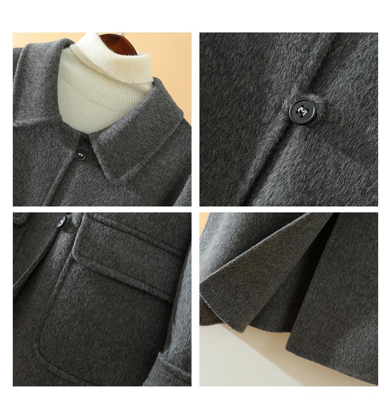 Women's Mid-Length Double-Sided Wool Coat, Petite & Plus Size, Autumn/Winter 2024 Collection