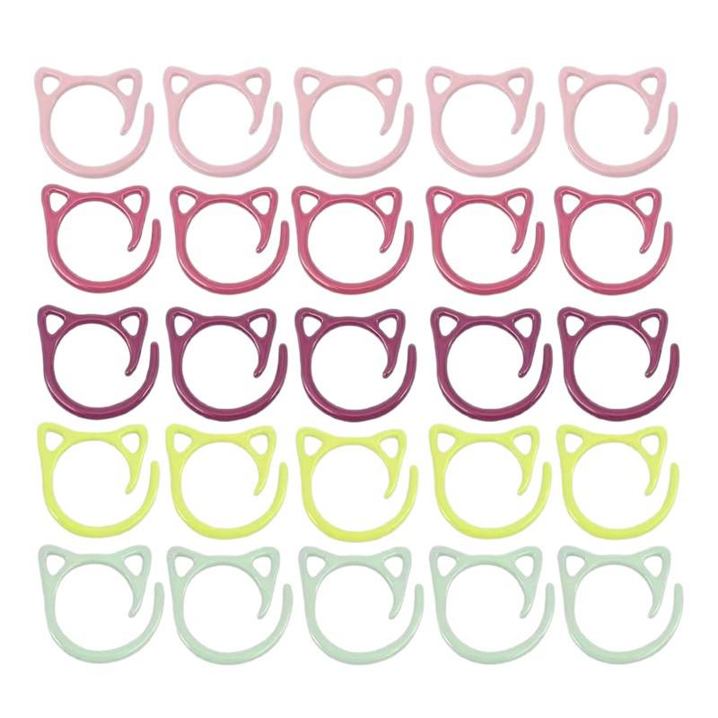 Cat Ear Metal Stitch Markers for Knitting Needles - DIY Yarn Tools & Open Rings