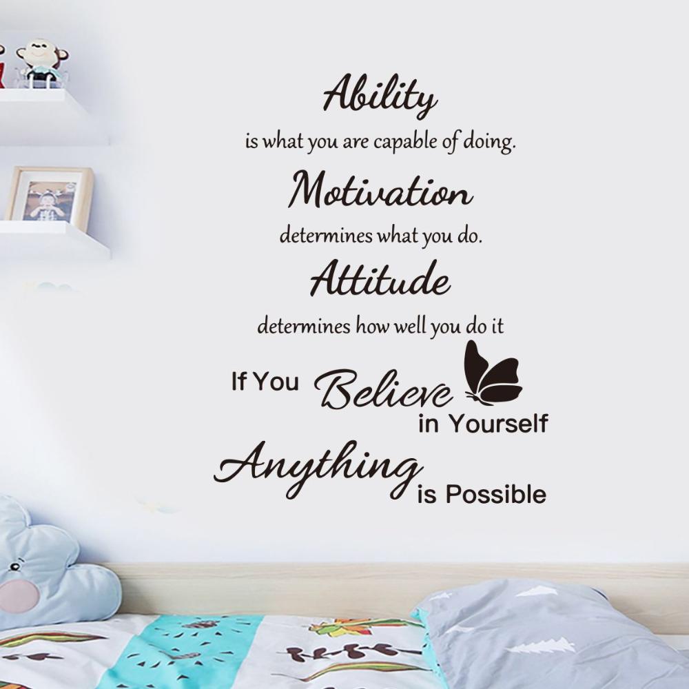 Room Wall Decor Wall Art Sticker Motivational Wall Decal Inspirational Quotes Modern Wall Decals