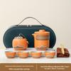 Portable Ceramic Tea Set: One Pot, Four Cups - Ideal for Camping and Solo Quick-Brew