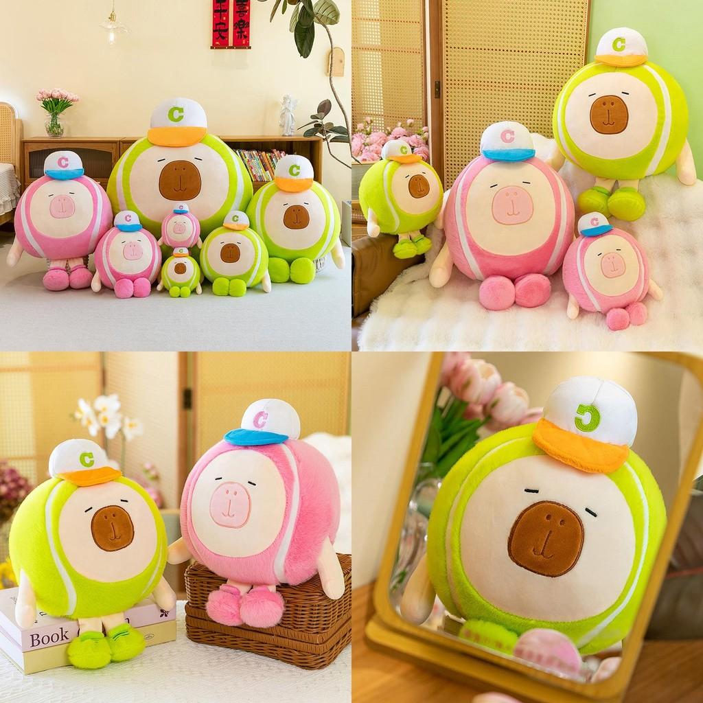 Dress Capybara Tennis Up Cartoon Plush Doll Kids Birthday Gift Decoration Home