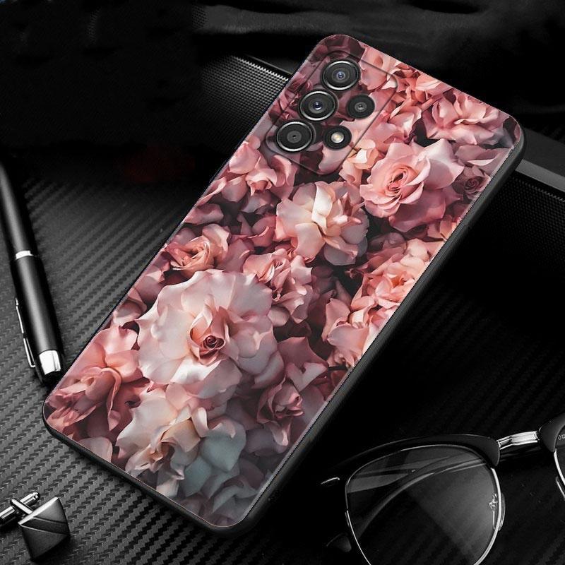 Beautiful Rose Bling Picture Case For Samsung Galaxy A51 A71 A41 A31 A11 A01 A12 A21s A52 A32 A02s A72 A22 A51 5G A02 F42 Shell