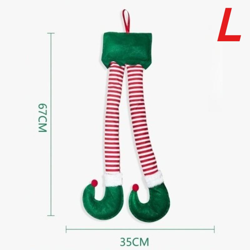 Christmas Decor Car Christmas Elf Santa Legs Decoration for Home Xmas Tree Pendants Ornaments Happy Gifts