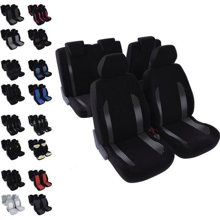 Housses de sièges - DBS - Universelles - Anti-dérapant - Lavable - Noir + Jacquard