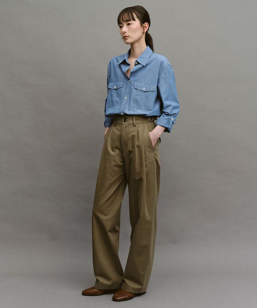 ANOTHER OFFICE WOMEN W. Santiago Chino Pants Flexible (Deep Khaki)
