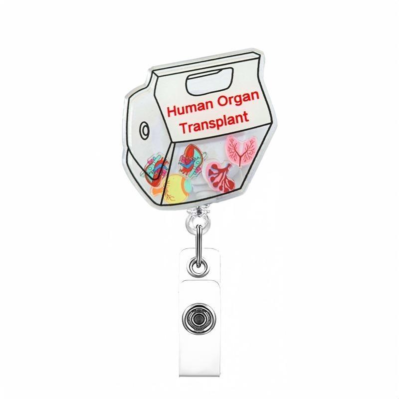 Fivela retrátil médica dos desenhos animados médico enfermeira licença de trabalho cordão criativo fácil de puxar fivela certificado marca nome