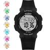 Synoke 50M Waterproof Led Chronograph Watches Fashion Colorful Light Soft PU Strap Women's Digital Sport's Wristwatch