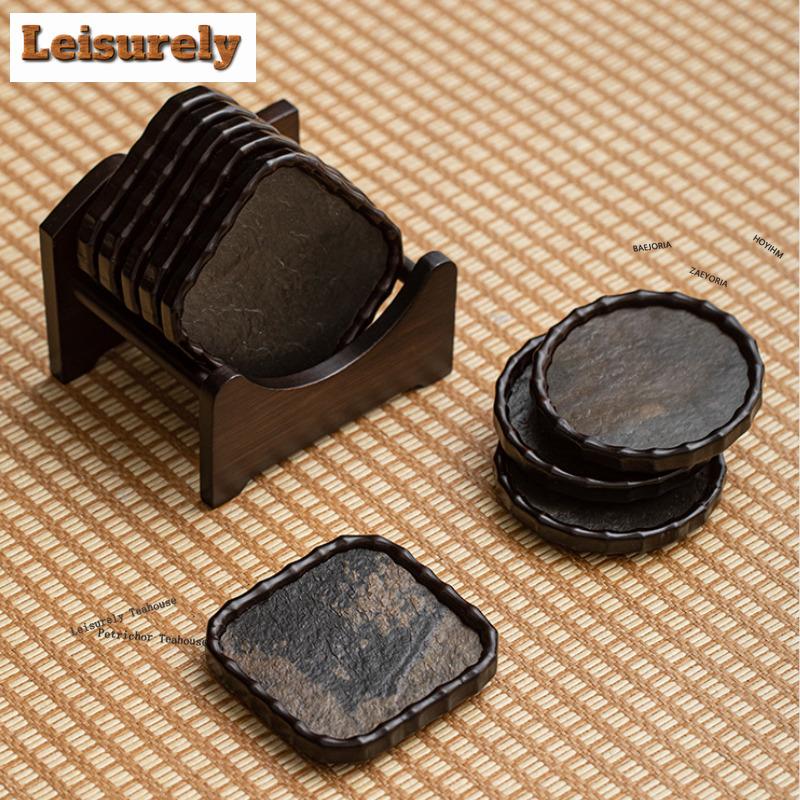 HOYIHM Rock Bamboo Rhyme Tea Tray Afternoon Tea Dessert Plate Coffee Storage Board Teapot Mat Dishes For Serving Tea Services