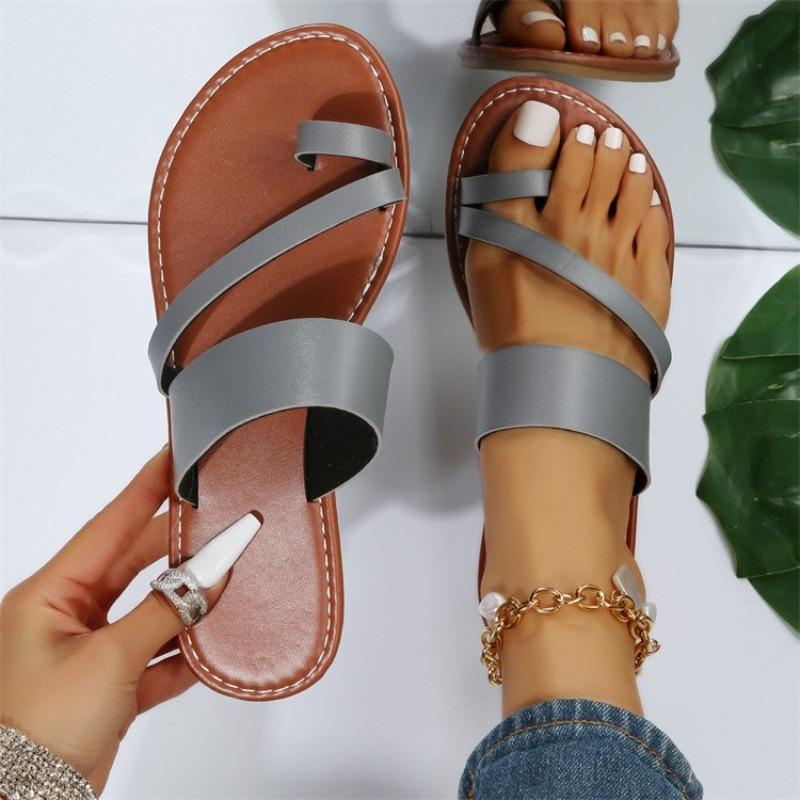 Damen Zehenfreie Slipper Sandalen, Übergröße Lässige Sommer Pantoletten