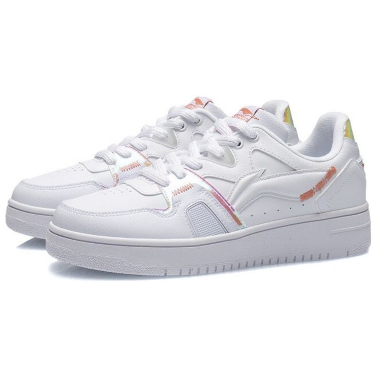 Li-Ning Non-Slip Lightweight Low-Top Skate Shoes Women Sneakers White AGCR466-4