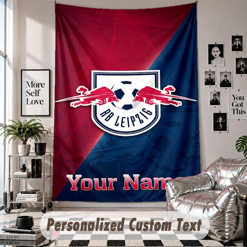 Wandbehang-Gobelin mit individuellem Namen & Text, RB Leipzig FC Dekorativer Gobelin für das Schlafzimmer