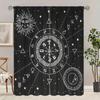 2pcs- Cool black totem polyester fabric curtains, ornamental curtains used for bathrooms, bedrooms, living rooms and family rooms