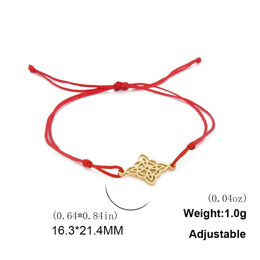 Cazador Witch Knot Wax Rope Bracelet for Women Stainless Steel Amulet Wicca Charm Bracelets Witchcraft Jewelry Birthday Gift New
