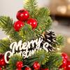 Hot Sale European Style Mini Christmas Tree Decorations Handmade Red Fruit LED Pine Desktop Mini Home Decorations for Christmas