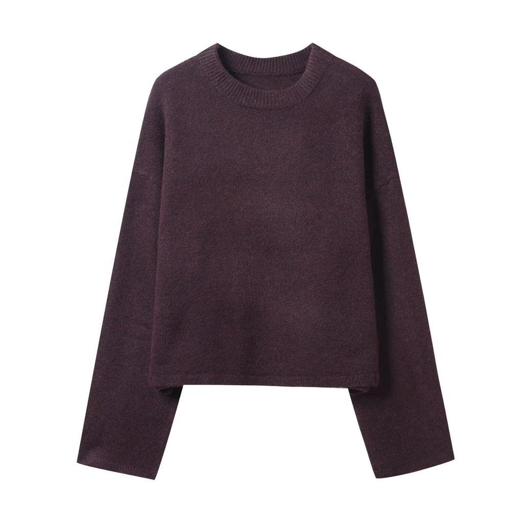 ZAZA homemade European and American style, wholesale women's clothing, fashionable and versatile temperament, commuter multi-color long-sleeved knitt