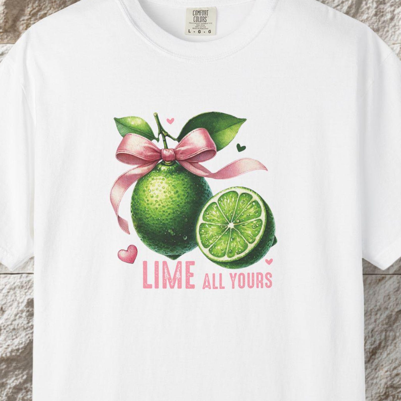 Lime All Yours T-Shirt, Funny Valentine Pun, Romantic Fruit Graphic XL