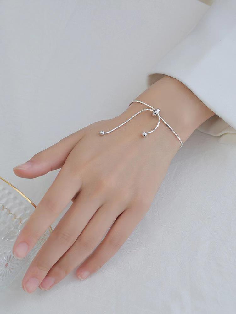 2024 Women s Adjustable Snake Bone Bracelet - Elegant Pull-String Bead Design