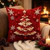 Soft Throw Cushion Case 2D Printed Snowman Pillow Cover Atmosphere Christmas Pillow Covers  Sofa