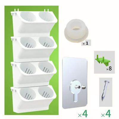 

Balcony Plant Wall PP PLASTIC Wall-mounted Flowerpot Shopping Mall Wall Greening Decoration Multilayer Green Plant Flowerpots белый