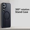 KEYSION 360 Hidden Metal Stand Magnetic Case for Magsafe for Samsung Galaxy S24 S25 Ultra S24+ S25+ Matte Shockproof Phone Cover