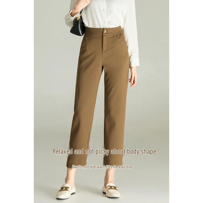 Women's High-Waisted Slim-Fit Cigarette Pants
