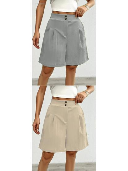2026TK Summer Women's High-Waisted Loose Wide-Leg Shorts