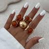 Ingemark 5Pcs/Set Luxury Inlaid Acrylic Rhinestone Open Rings for Women New Trend Goth Wide Adjustable Rings Couple Jewelry Men
